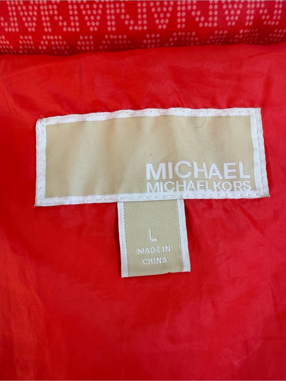 Michael Kors Bright Red Quilted Puffer Jacket with Gold Hardware - Picture 3 of 3